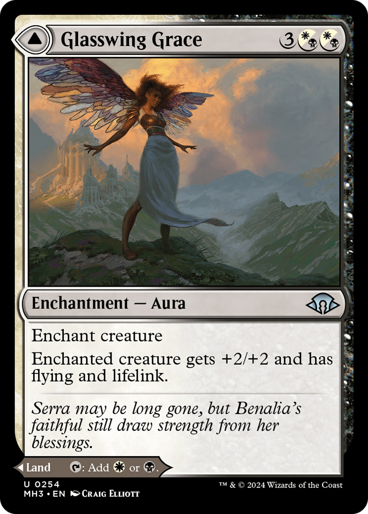 Glasswing Grace // Age-Graced Chapel (MH3-254) - uncommon - Foil