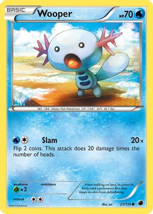 Wooper (021/116) - PF  - Common - Reverse Holofoil
