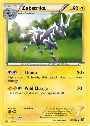 Zebstrika (42) (042) - BAW  - Uncommon - Reverse Holofoil