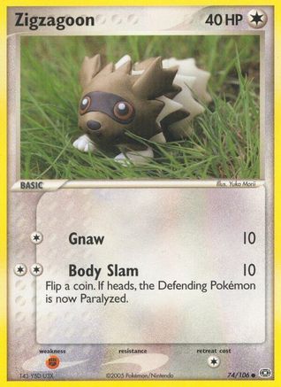 Zigzagoon (074) - E  - Common - Reverse Holofoil