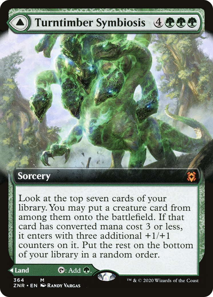 Turntimber Symbiosis // Turntimber, Serpentine Wood (ZNR-364) - mythic: (Extended Art) - Foil