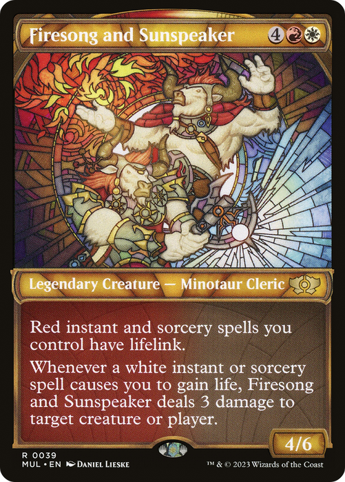 Firesong and Sunspeaker (MUL-039) - rare: (Showcase) - Foil