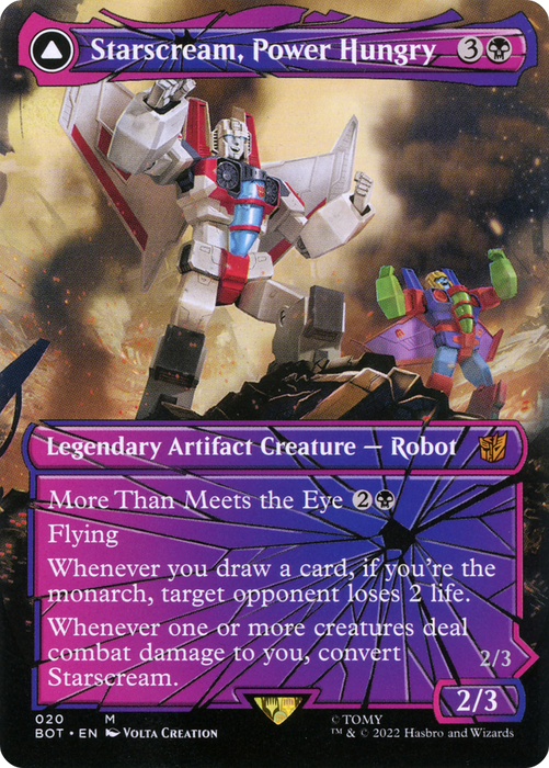 Starscream, Power Hungry // Starscream, Seeker Leader (BOT-020) - mythic: (shatteredglass, convertdfc) (Borderless)