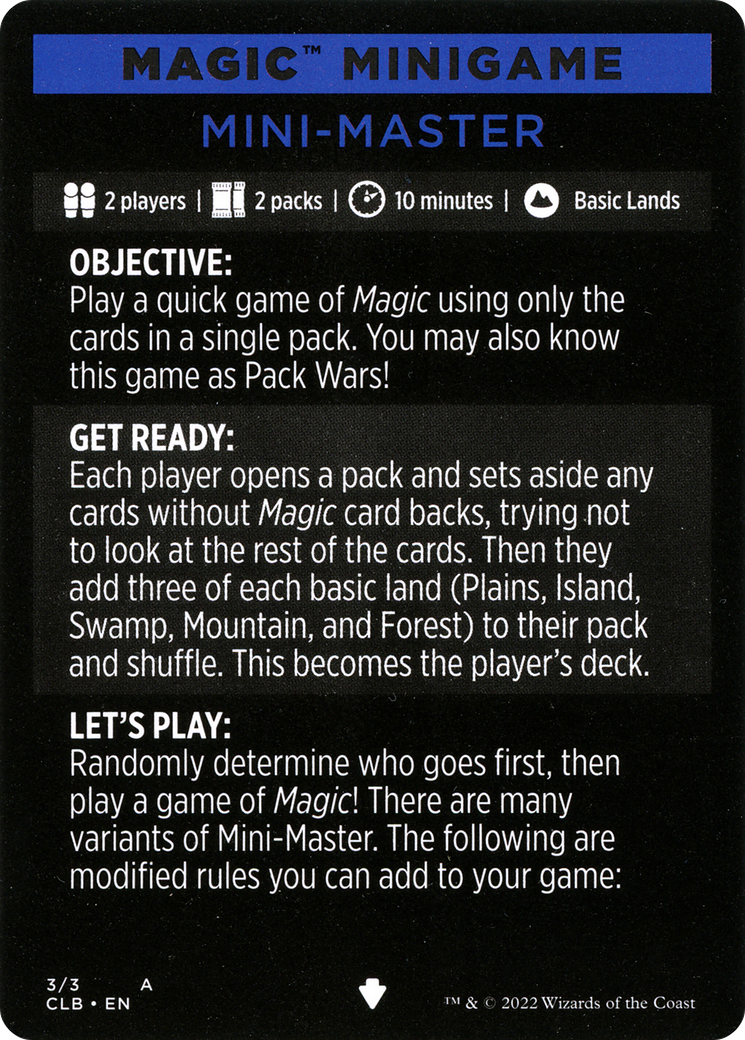 Mini-Master // Mini-Master (cont'd) (MCLB-003) - common