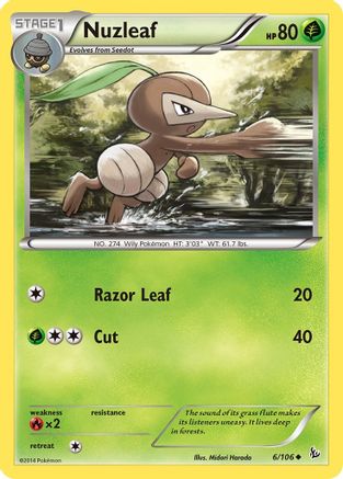Nuzleaf (006) - XF  - Uncommon - Reverse Holofoil