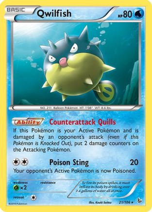 Qwilfish (021) - XF  - Rare