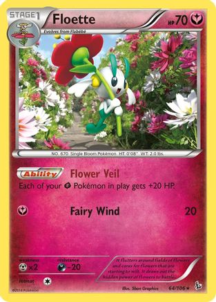 Floette (64) (064) - XF  - Rare - Reverse Holofoil