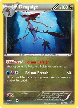 Dragalge (071/106) - XF  - Rare - Reverse Holofoil