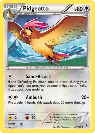 Pidgeotto (076/106) - XF  - Uncommon - Reverse Holofoil