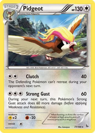 Pidgeot (077/106) - XF  - Rare - Reverse Holofoil