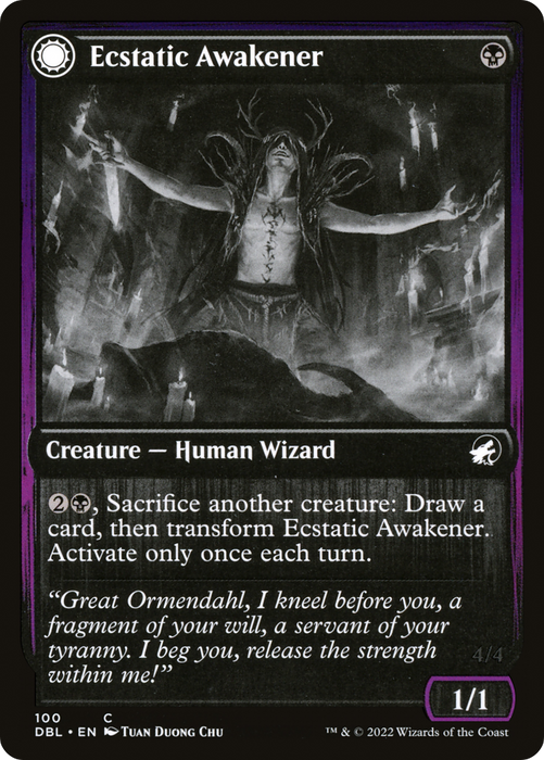 Ecstatic Awakener // Awoken Demon (DBL-100) - common: (Double Faced Transform) - Foil