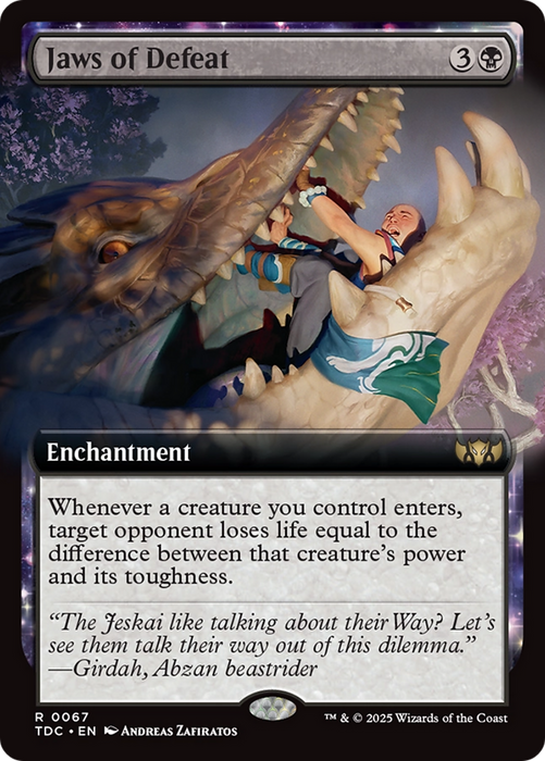 Jaws of Defeat (TDC-067) - rare: (enchantment, Extended Art)