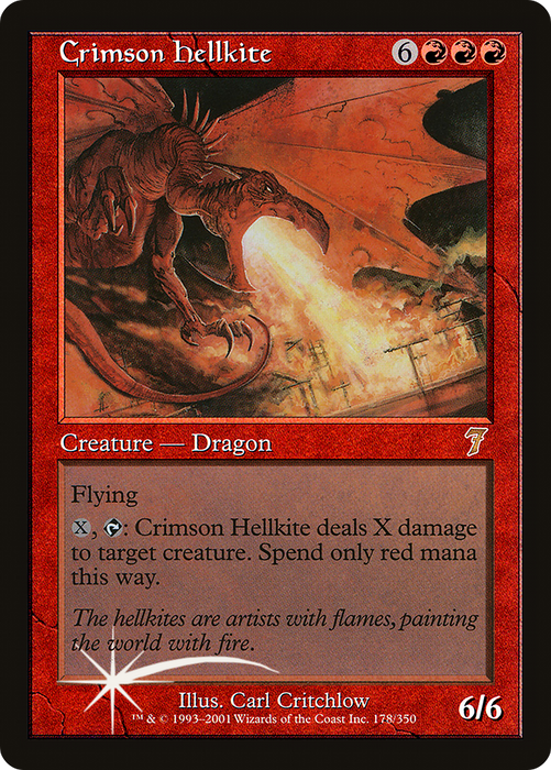 Crimson Hellkite (7ED-178★) - rare - Foil