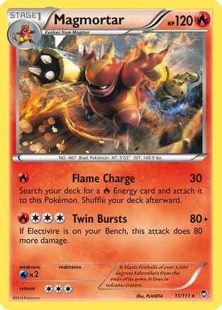 Magmortar (011) - XFF  - Rare - Reverse Holofoil