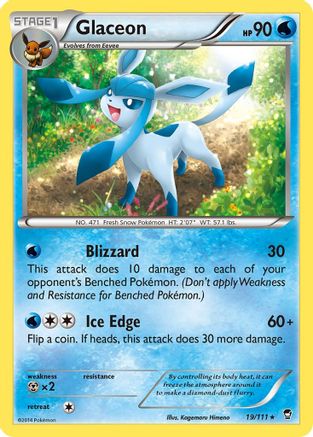 Glaceon (019/111) - XFF  - Rare - Reverse Holofoil