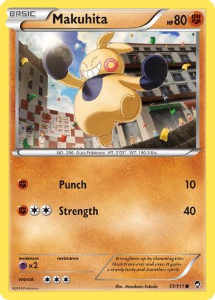 Makuhita (051) - XFF  - Common - Reverse Holofoil
