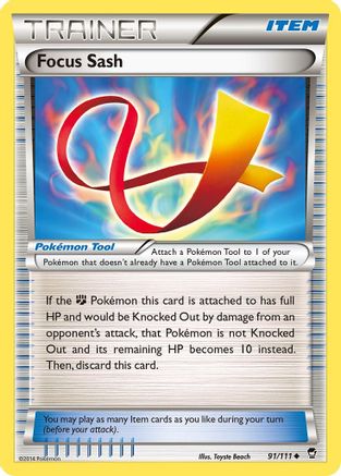 Focus Sash (091/111) - XFF  - Uncommon - Reverse Holofoil