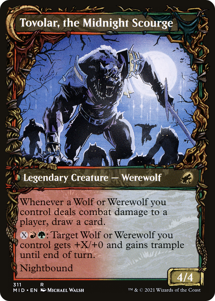 Tovolar, Dire Overlord // Tovolar, the Midnight Scourge (MID-311) - rare: (Showcase, Double Faced Transform)