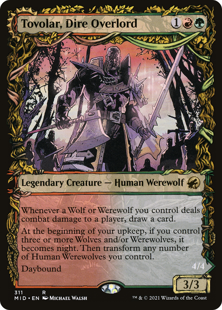 Tovolar, Dire Overlord // Tovolar, the Midnight Scourge (MID-311) - rare: (Showcase, Double Faced Transform)