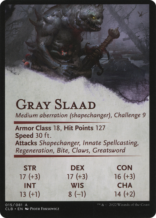 Gray Slaad // Gray Slaad (ACLB-015) - common (Borderless) - Foil