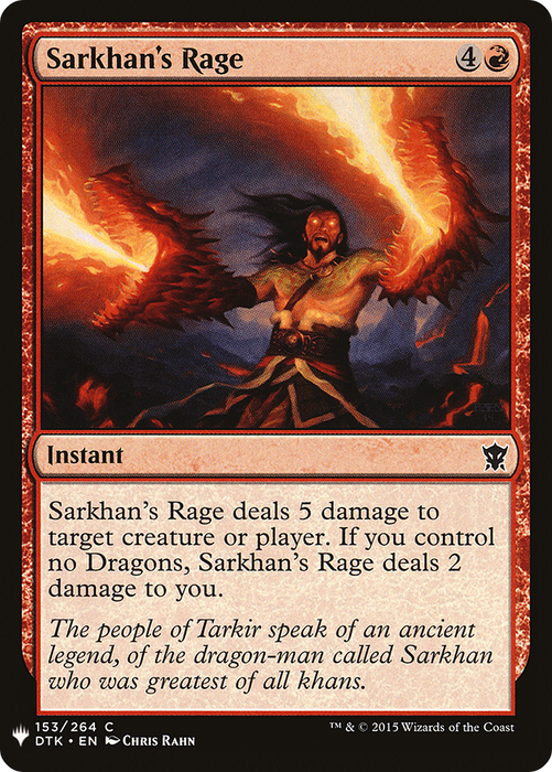Sarkhan's Rage (LIST-DTK-153) - common