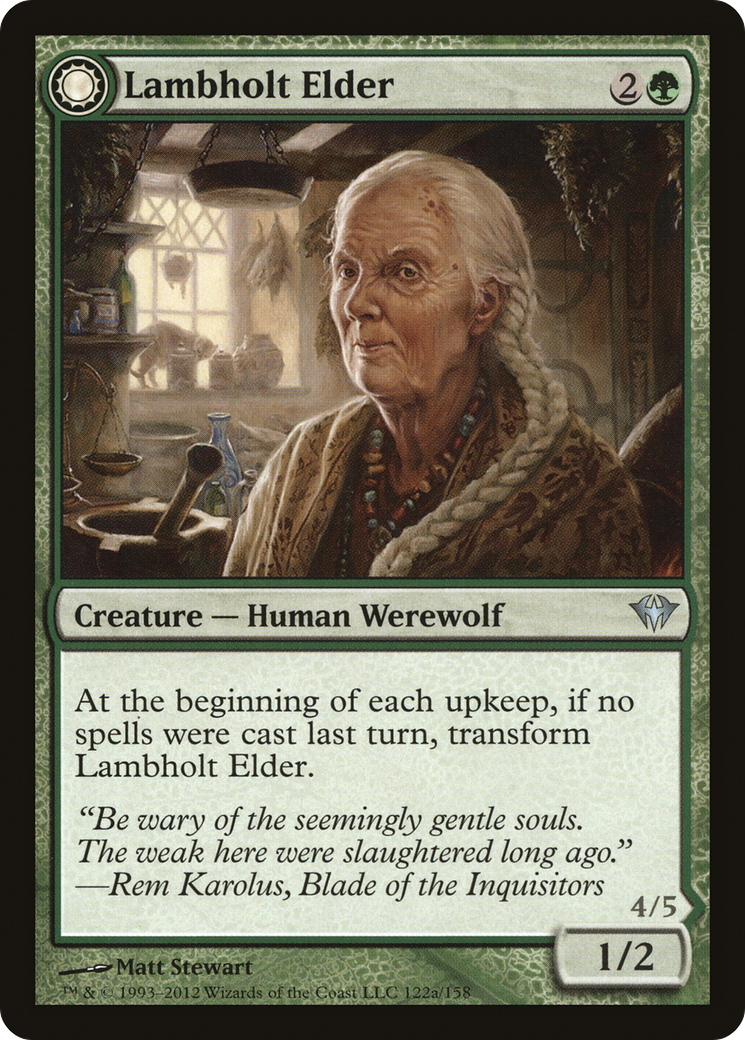 Lambholt Elder // Silverpelt Werewolf (DKA-122) - uncommon: (Double Faced Transform) - Foil