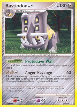 Bastiodon (021) - MT  - Rare - Reverse Holofoil