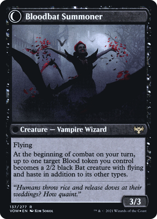 Voldaren Bloodcaster // Bloodbat Summoner (PRE-137S) - rare: (Double Faced Transform) - Foil