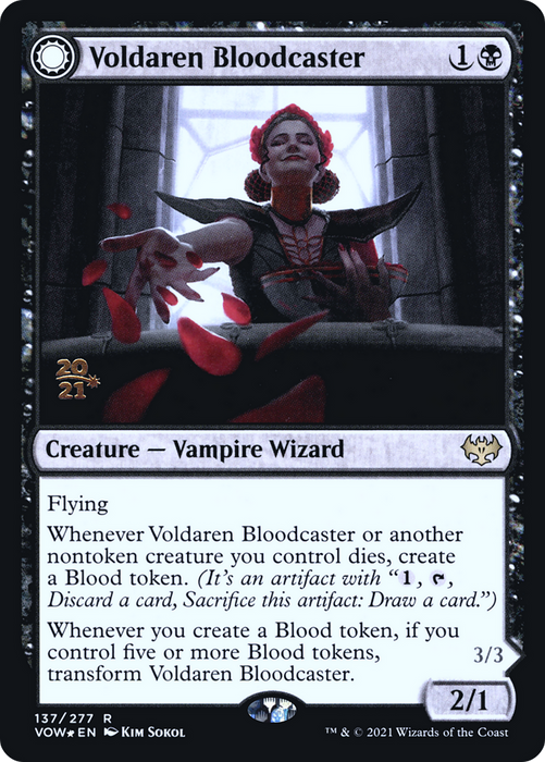 Voldaren Bloodcaster // Bloodbat Summoner (PRE-137S) - rare: (Double Faced Transform) - Foil