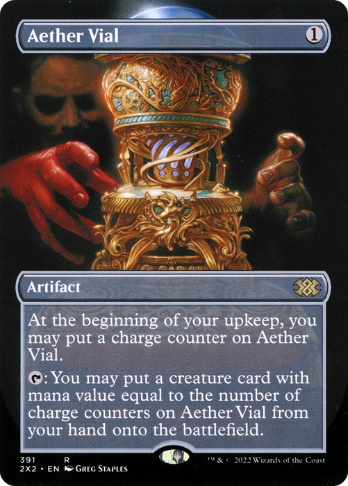 Aether Vial (2X2-391) - rare (Borderless) - Foil