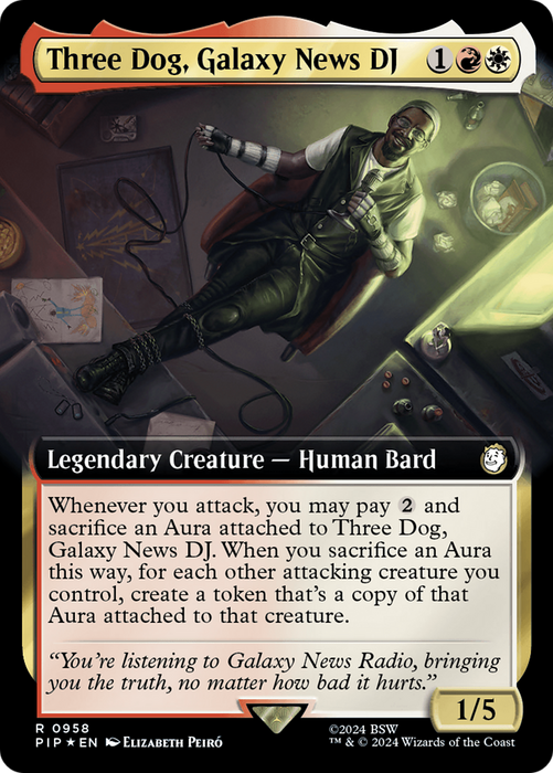 Three Dog, Galaxy News DJ (PIP-958) - rare: (Extended Art) - Foil