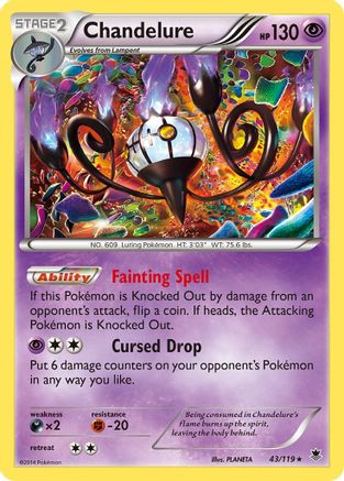 Chandelure (043/119) - XPF  - Holo Rare - Reverse Holofoil
