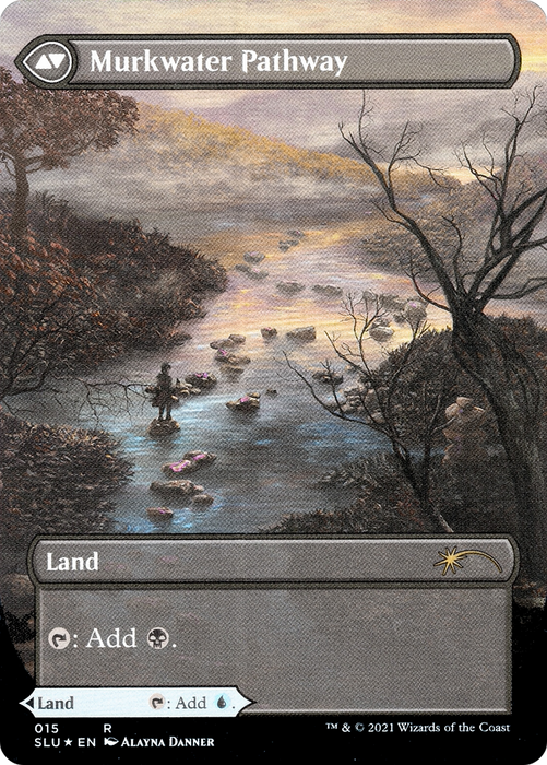 Clearwater Pathway // Murkwater Pathway (SLU-015) - rare: (Showcase) (Borderless) - Foil