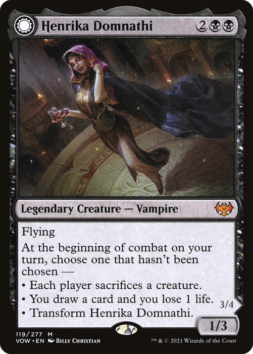 Henrika Domnathi // Henrika, Infernal Seer (VOW-119) - mythic: (Double Faced Transform) - Foil