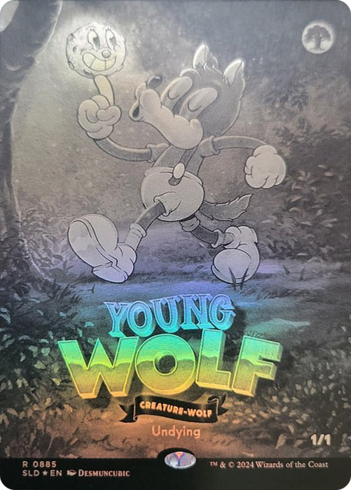 Young Wolf (Black & White Foil) (SLD-885) - rare - Foil