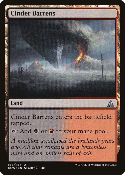 Cinder Barrens (OGW-168) - uncommon - Foil