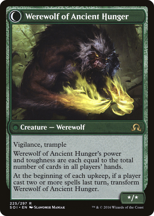 Sage of Ancient Lore // Werewolf of Ancient Hunger (SOI-225) - rare: (Double Faced Transform)