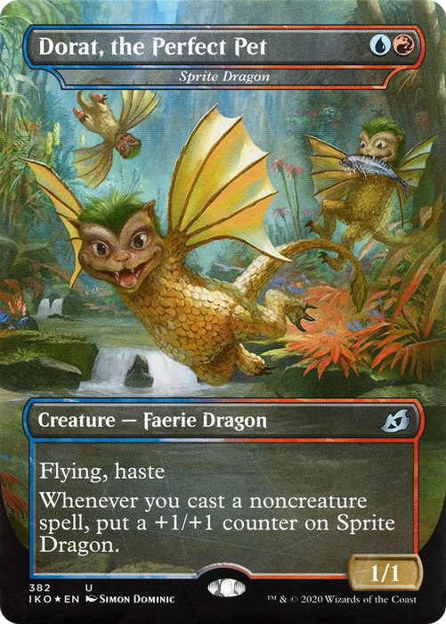 Sprite Dragon (IKO-382) - uncommon / Dorat, the Perfect Pet (Borderless) - Foil