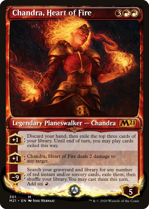 Chandra, Heart of Fire (M21-301) - mythic: (Showcase) - Foil