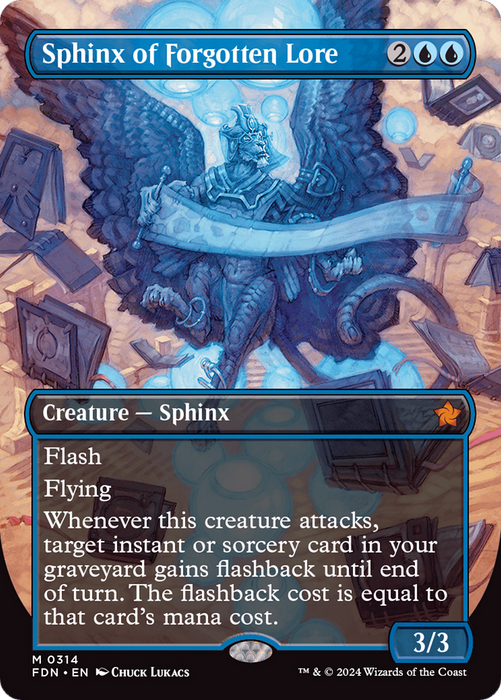 Sphinx of Forgotten Lore (FDN-314) - mythic (Borderless)