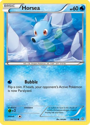 Horsea (030/160) - XPC  - Common - Reverse Holofoil