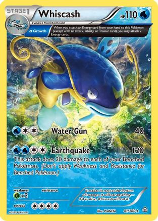 Whiscash (Alpha) (041/160) - XPC  - Rare - Reverse Holofoil