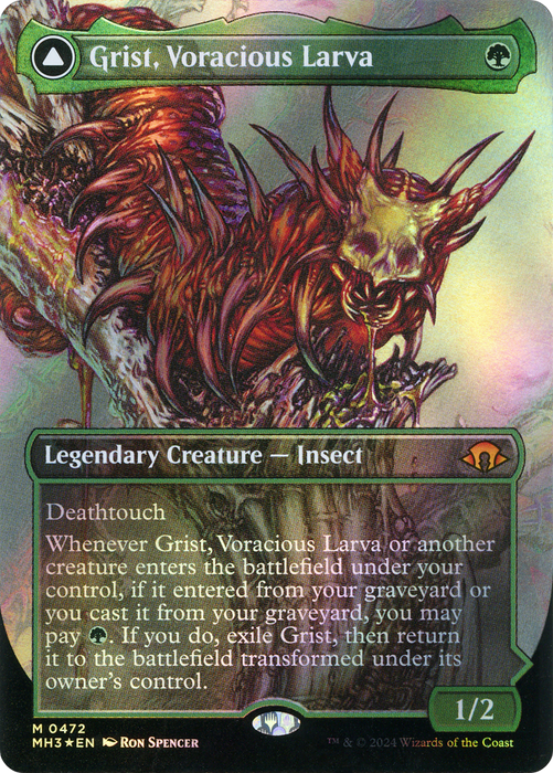 Grist, Voracious Larva // Grist, the Plague Swarm (MH3-472) - mythic (Borderless) - Foil