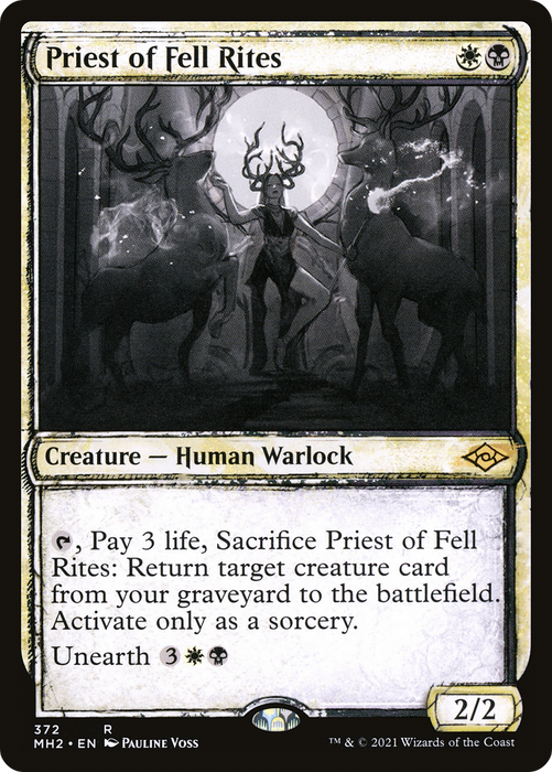 Priest of Fell Rites (MH2-372) - rare: (Showcase) - Foil