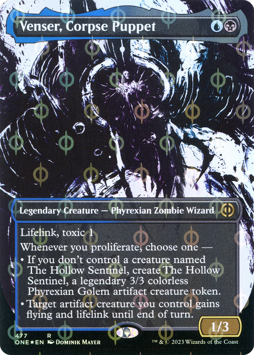 Venser, Corpse Puppet (ONE-477) - rare: (Showcase) (Borderless) - Foil