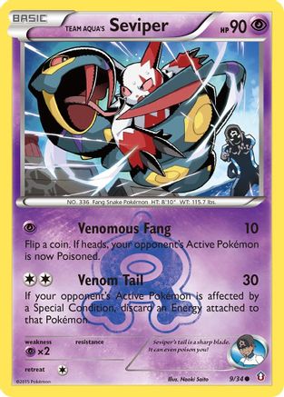 Team Aqua's Seviper (009/34) - DC  - Common - Reverse Holofoil