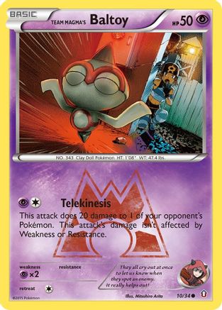 Team Magma's Baltoy (010/34) - DC  - Common - Reverse Holofoil