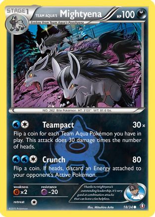 Team Aqua's Mightyena (018/34) - DC  - Common - Reverse Holofoil