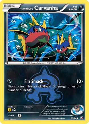 Team Aqua's Carvanha (020/34) - DC  - Common - Reverse Holofoil