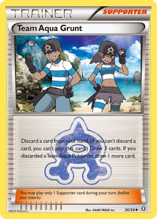 Team Aqua Grunt (026/34) - DC  - Uncommon - Reverse Holofoil